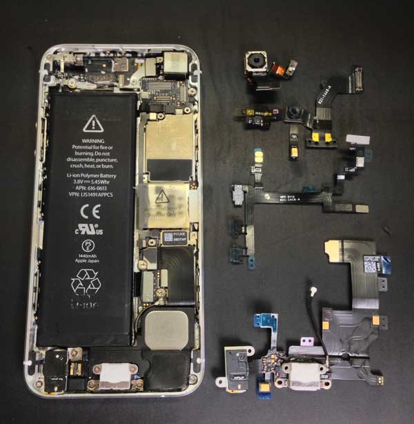 iphone5水没修理(詳細分解)