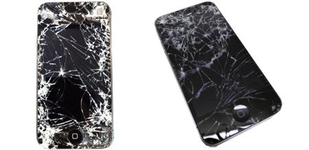 iPhone4のフロントパネルひび割れ